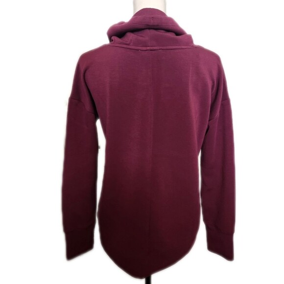 Cable & Gauge Studio Incredibly Soft Maroon High Turtleneck Sweatshirt, S - Picture 3 of 6